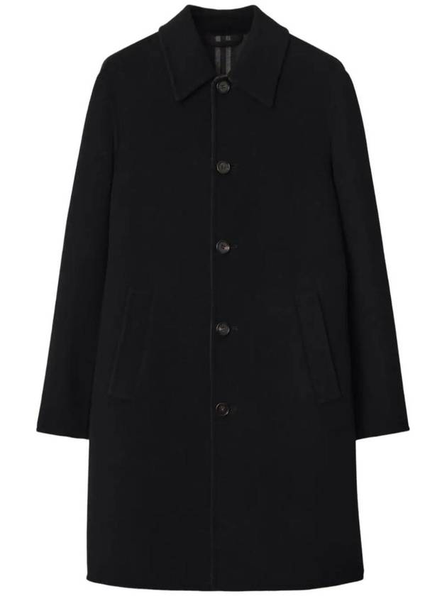 Worthing Mid Length Wool Single Coat Black - BURBERRY - BALAAN 1