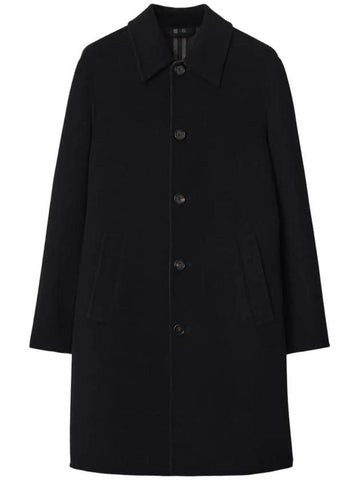 Worthing Mid Length Wool Single Coat Black - BURBERRY - BALAAN 1