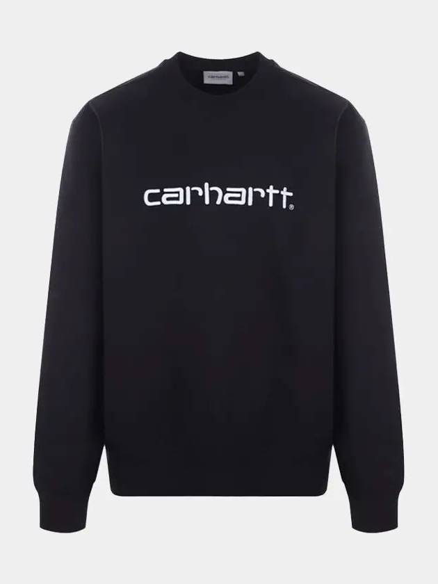 Men's Highly Embroidered Crew Neck Black Sweatshirt I030229030D2XX 20 - CARHARTT - BALAAN 1