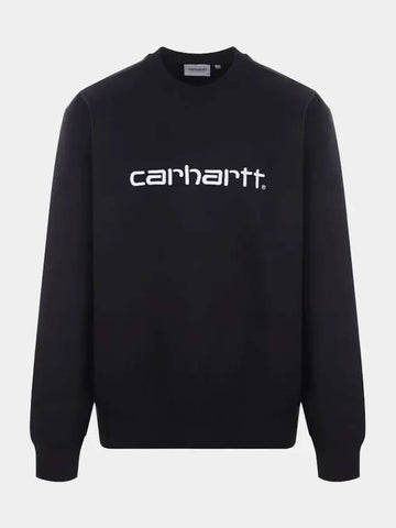 Men's Highly Embroidered Crew Neck Black Sweatshirt I030229030D2XX 20 - CARHARTT - BALAAN 1