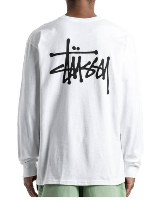 Basic Long Sleeve T-Shirt White - STUSSY - BALAAN 5