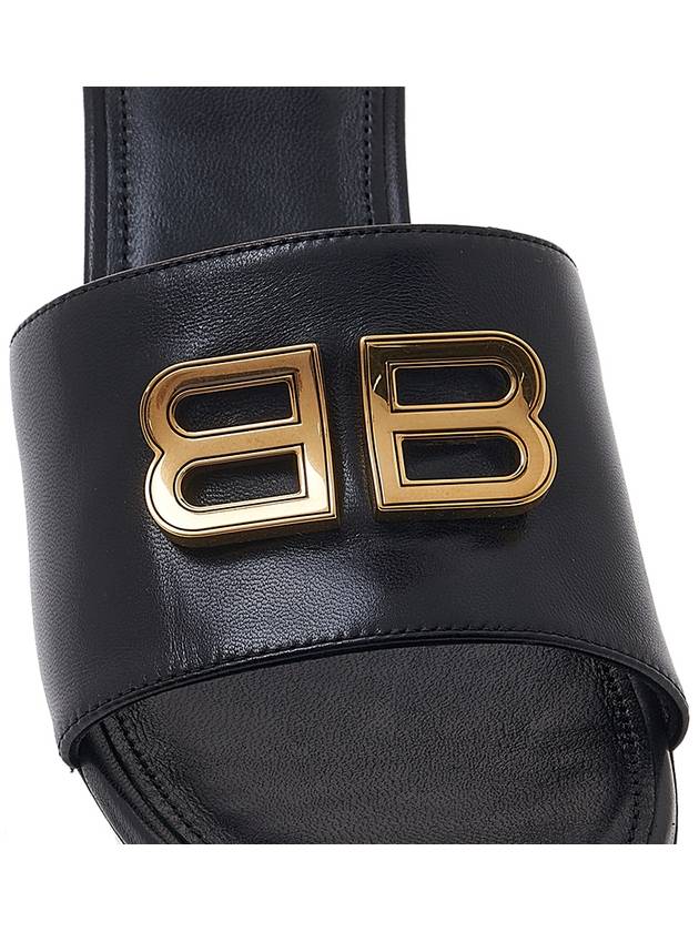 BB Leather Slipper Heels Black - BALENCIAGA - BALAAN 9