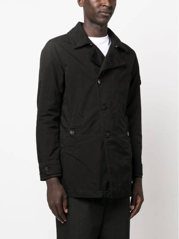 Wappen Patch Single Breasted Jacket Black - STONE ISLAND - BALAAN 4