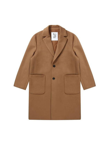 Cashmere Blend 2 Button Single Coat Camel - SOLEW - BALAAN 1