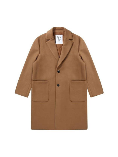 Cashmere Blend 2 Button Single Coat Camel - SOLEW - BALAAN 2