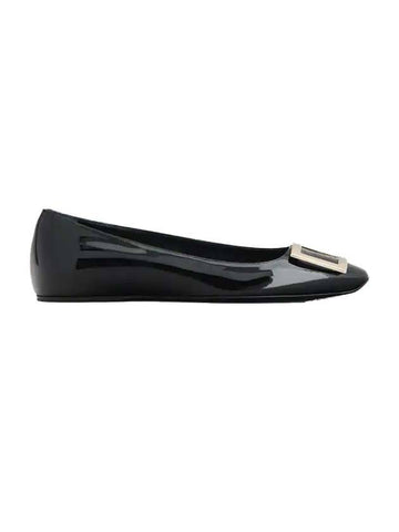 Trompette Metal Buckle Ballerina Black - ROGER VIVIER - BALAAN 1