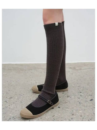 KNIT OVER KNEE SOCKS CHARCOAL - BENSIMON - BALAAN 1