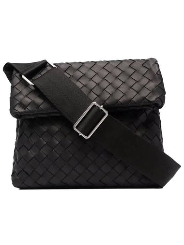 Intrecciato Small Cross Bag Black - BOTTEGA VENETA - BALAAN 1