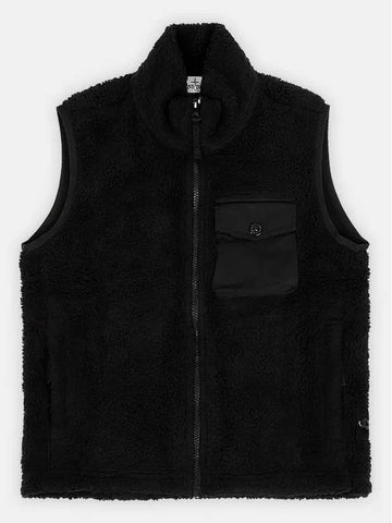 Stone Kids Waffen Patch Fleece Vest Black 771662043 V0029 - STONE ISLAND - BALAAN 1