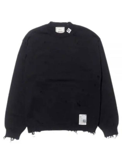 Distressed Cotton Long Sleeve T-shirt Black - MIHARA YASUHIRO - BALAAN 2