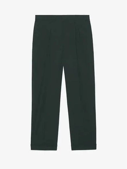 Pin Tuck Tailored Fit Tapered Wool Straight Pants Green - AMI - BALAAN 2