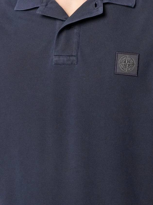 Logo Patch Washing Polo Shirt Navy - STONE ISLAND - BALAAN 3