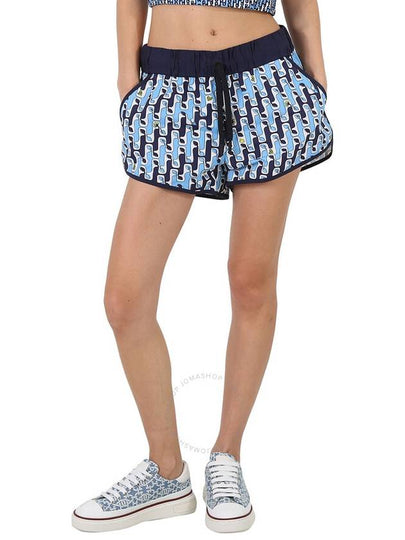 Grenoble Women s Abstract Print Shorts Bright Blue - MONCLER - BALAAN 2