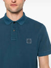 Wappen Cotton Short Sleeve Polo Shirt Avio Blue - STONE ISLAND - BALAAN 6