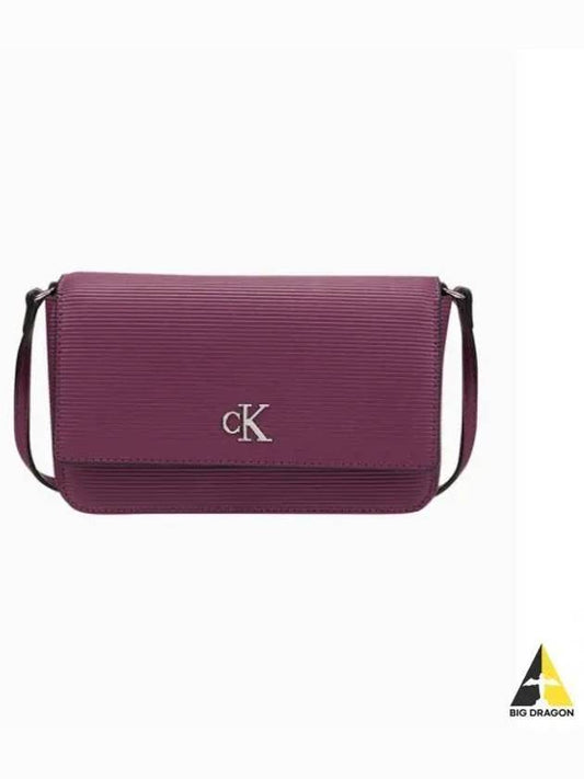 JEANS Women s Wine CKJ Minimal Monogram Wallet Chain Cross Bag DP1659 515 - CALVIN KLEIN - BALAAN 1