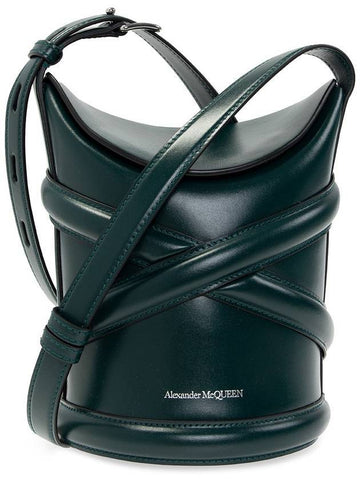 The Curve Small Bucket Bag Forest Green - ALEXANDER MCQUEEN - BALAAN 1