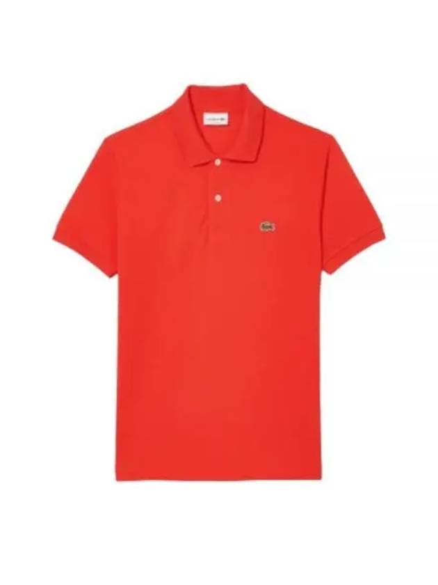 Men's Logo Classic Fit Cotton Short Sleeve Polo Shirt Red Orange - LACOSTE - BALAAN 2