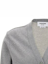 4-Bar Loopback Jersey Cardigan Light Grey - THOM BROWNE - BALAAN 5