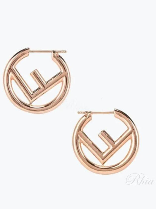 F Logo Earrings Pink Gold - FENDI - BALAAN 2