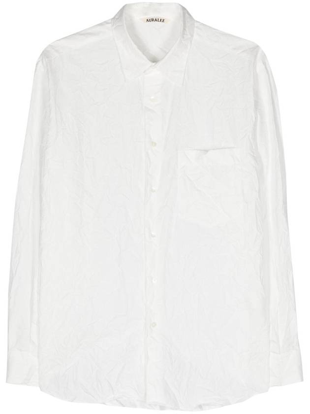 Wrinkle Washed Finx Twill Long Sleeve Shirt White - AURALEE - BALAAN 1