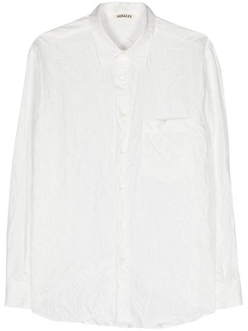 Wrinkle Washed Finx Twill Long Sleeve Shirt White - AURALEE - BALAAN 1