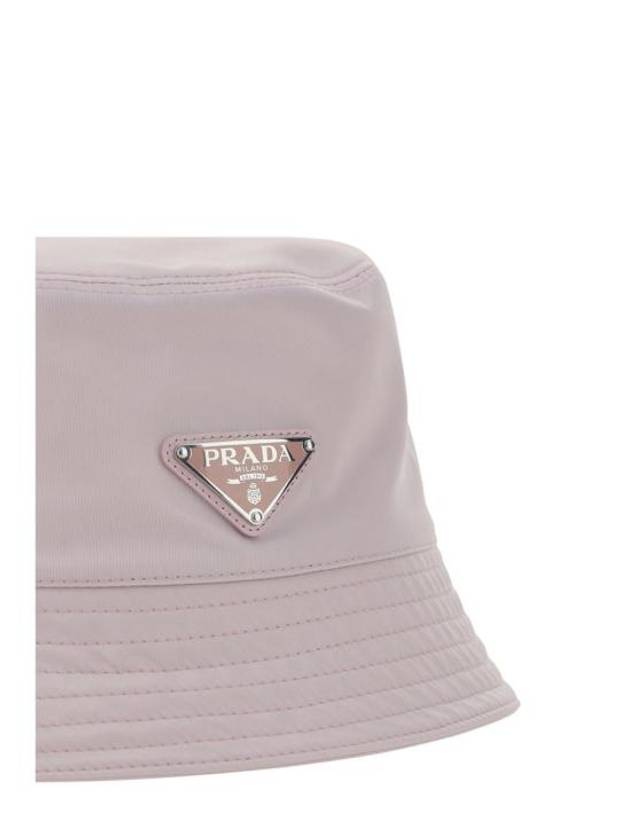 Re-Nylon Triangle Logo Bucket Hat Alabaster Pink - PRADA - BALAAN 4