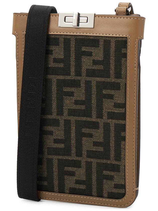 Peekaboo Phone Case Cross Bag Brown - FENDI - BALAAN 3