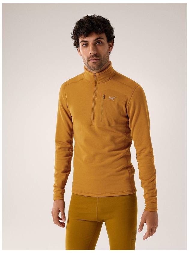 Men's Rho Heavyweight Zip Neck Long Sleeve T-Shirt Yellow - ARC'TERYX - BALAAN 3