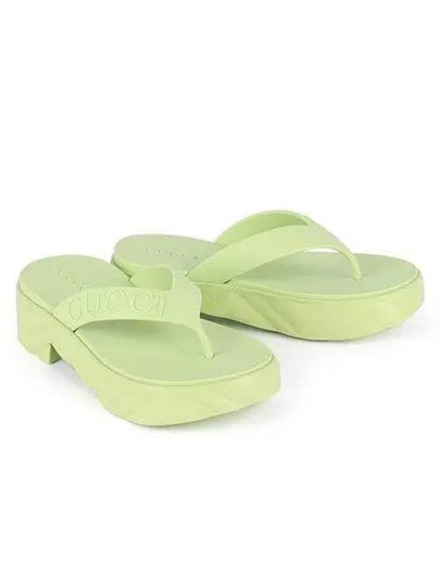 Women's Logo Thong Platform Flip Flops Green - GUCCI - BALAAN 2