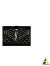 Matelasse Envelope Small Half Wallet Black - SAINT LAURENT - BALAAN 2