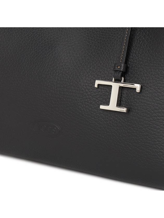 T Timeless Leather Small Tote Bag Black - TOD'S - BALAAN 8