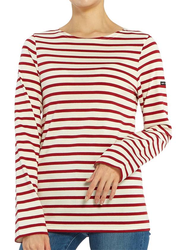 Minquiers Modern Stripe Long Sleeve T-Shirt Ecru Persan - SAINT JAMES - BALAAN 7