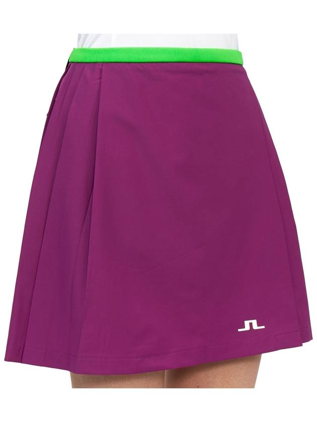 Women's Sierra Golf Pleated Skirt Green Purple - J.LINDEBERG - BALAAN 10