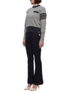 Women's 4 Bar Mohair Tweed Pullover Knit Top Grey - THOM BROWNE - BALAAN 5