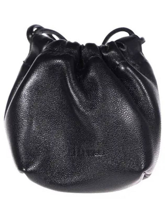 Dumpling Drawstring Calf Leather Mini Bag Black - JIL SANDER - BALAAN 2