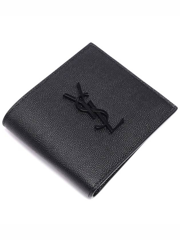 Cassandre  Leather Half Wallet Black - SAINT LAURENT - BALAAN 6