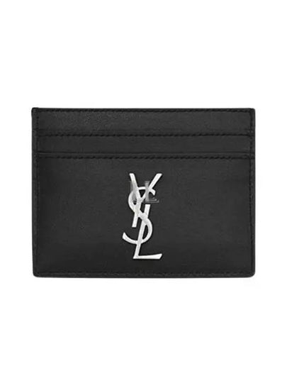 Monogram Card Case in Smooth Leather Black - SAINT LAURENT - BALAAN 2