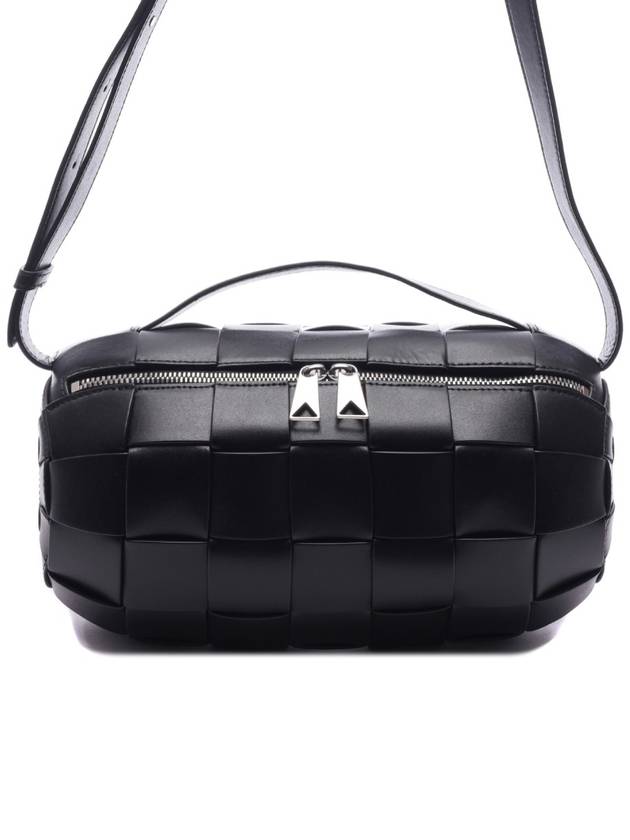 Boombox Small Calfskin Cross Bag Black - BOTTEGA VENETA - BALAAN 3