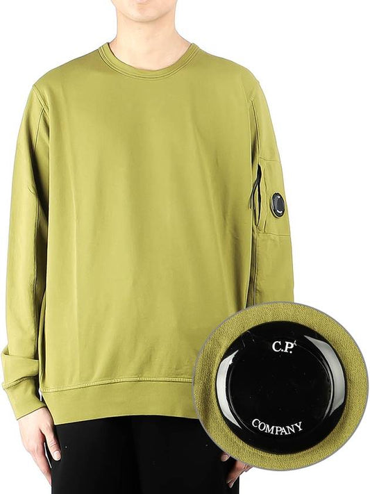 Men's Light Fleece Lens Wappen Sweatshirt Green Moss - CP COMPANY - BALAAN 2