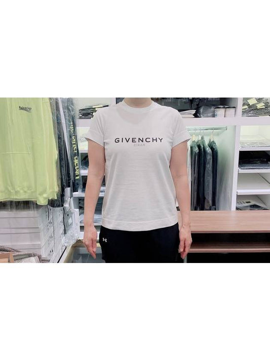 Reverse Slim Fit Short Sleeve T-Shirt White - GIVENCHY - BALAAN 2