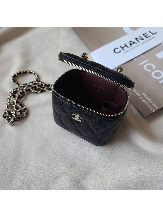 CC Logo Classic Vanity Small Cosmetic Case Mini Bag Black - CHANEL - BALAAN 3