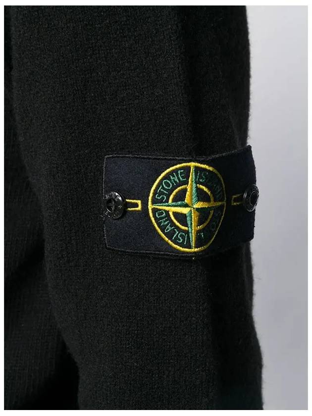 Wappen Patch Wool Knit Top Black - STONE ISLAND - BALAAN 5