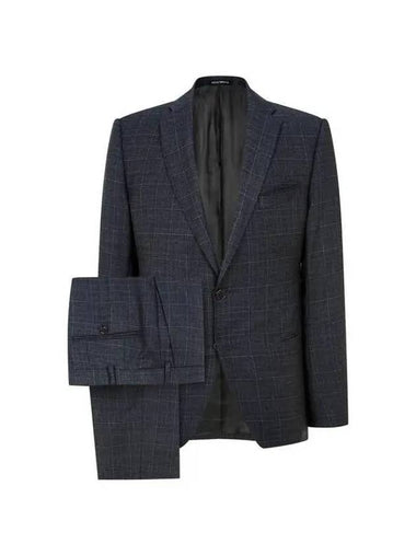 Men s multi check wool single suit charcoal 270932 - EMPORIO ARMANI - BALAAN 1