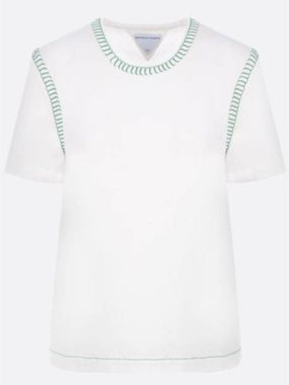 Overlock Stitch Jersey Short Sleeve T-Shirt White - BOTTEGA VENETA - BALAAN 2