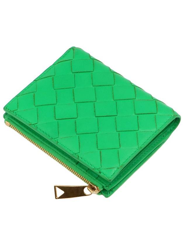 Paraket Green Lambskin Intrecciato Weaving Small Folder Cassette Bicycle Wallet - BOTTEGA VENETA - BALAAN 4