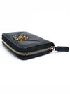 Nineteen Gold CC Logo Zipper Card Wallet Black - CHANEL - BALAAN.