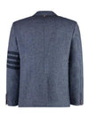 Donegal Tweed 4 Bar Single Breasted Blazer Jacket Light Blue - THOM BROWNE - BALAAN 3