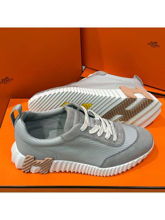 Women's Bouncing Sneakers Gray Mesh H Brown Logo - HERMES - BALAAN 9