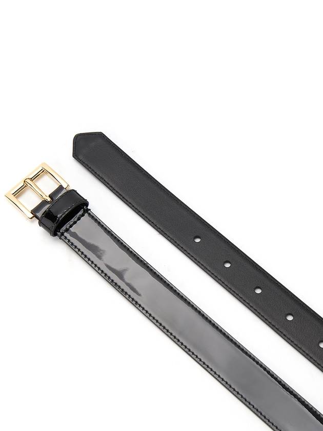 Triangle Logo Patent Leather Belt Black - PRADA - BALAAN 4