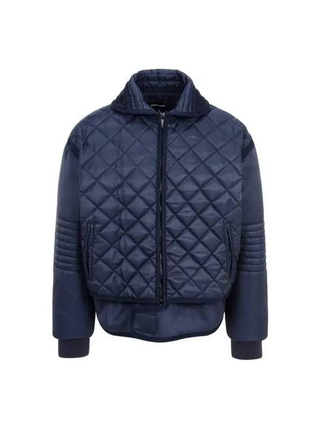 Men s Soft Hem Zip up Quilted Jacket Navy 271769 - EMPORIO ARMANI - BALAAN 1